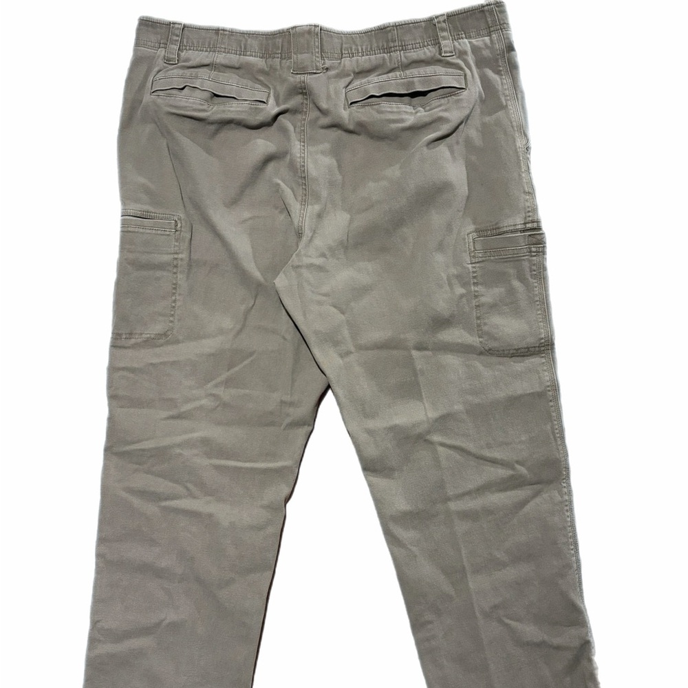 L.L. Bean Pants Men 40x30 Green Natural Fit Cargo Canvas Stretch Workwear Casual